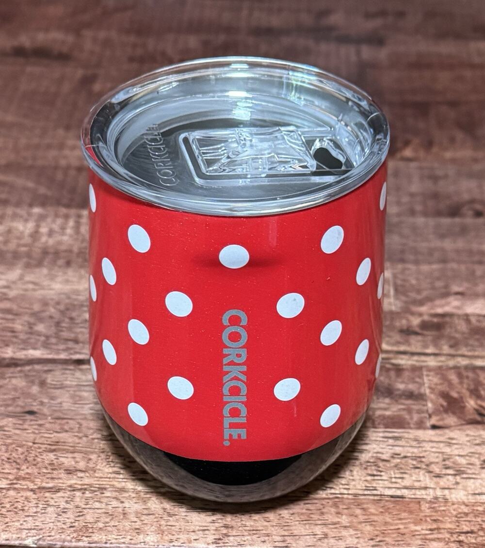 DISNEY MINNIE MOUSE stemless cup Corckcicle Red Stainless Tumbler 12oz -355 mL
